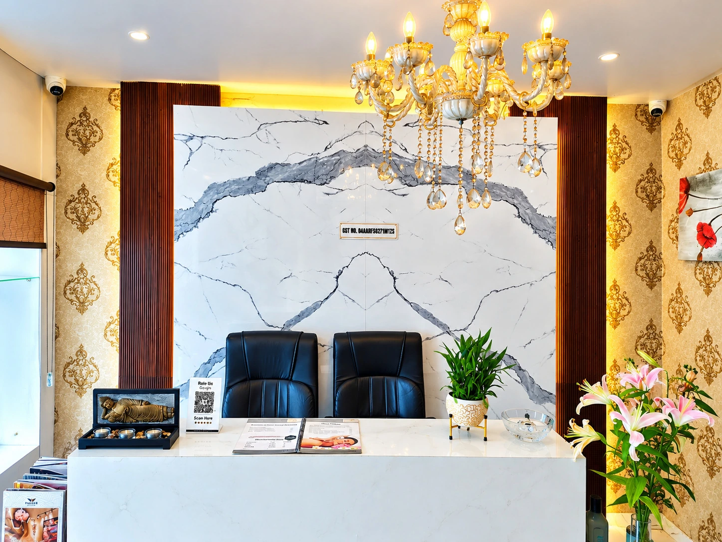 Amore Luxury Spa reception area in Chandigarh