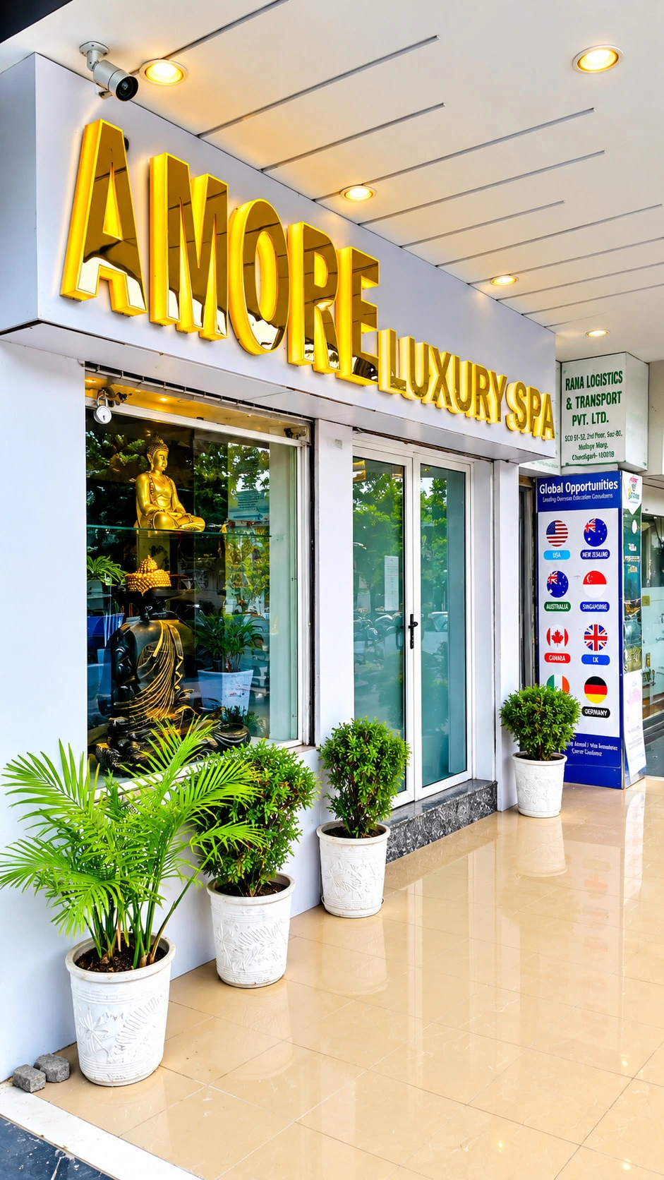 Amore Luxury Spa exterior entrance in Sector 8C Chandigarh
