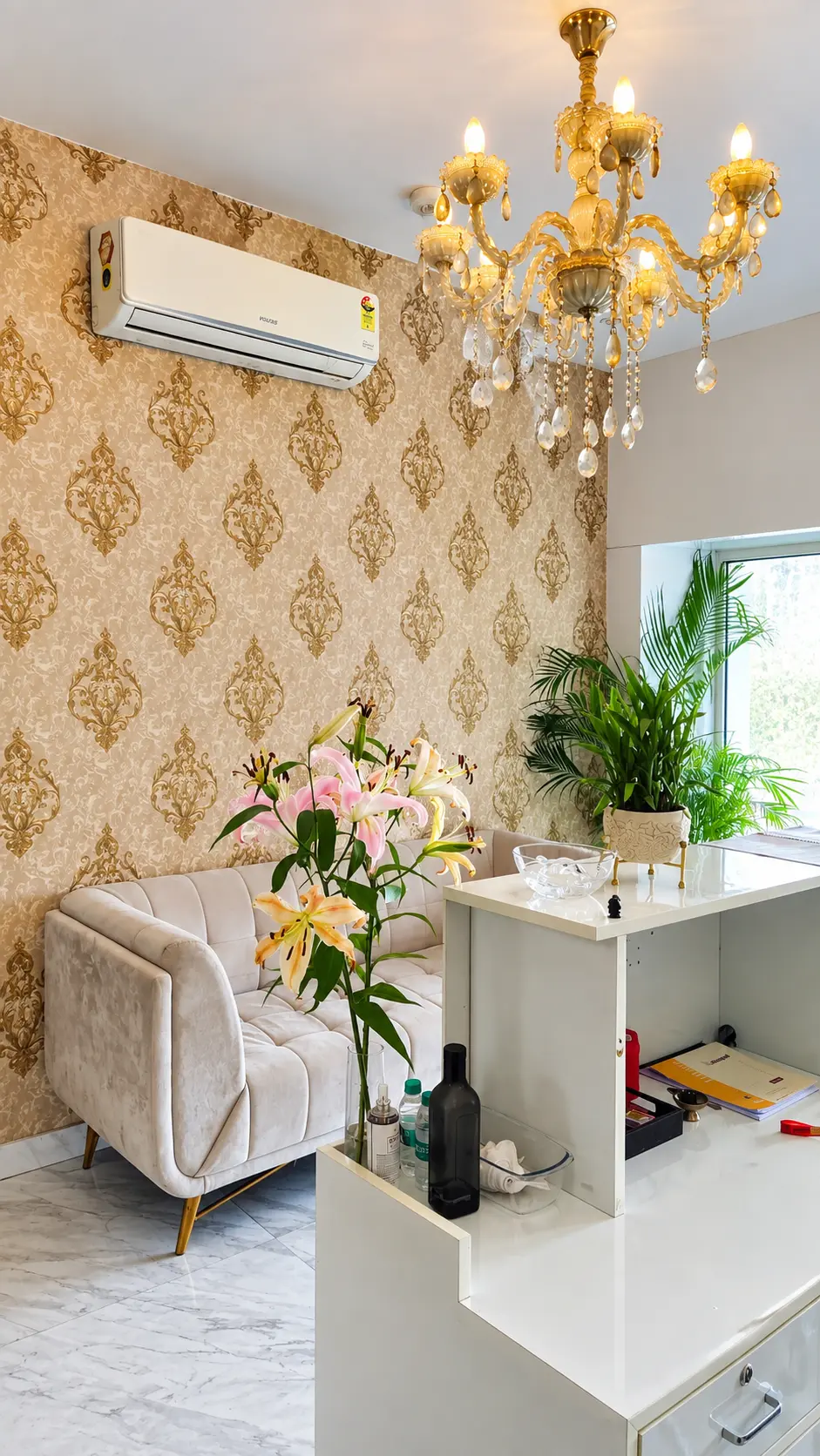 Amore Luxury Spa waiting area in Chandigarh